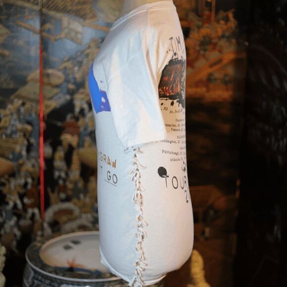 Small Tim Mcgraw Let It Go 2007 Tour Custom Cut Up White Band Tee Tshirt - Picture 4 of 4